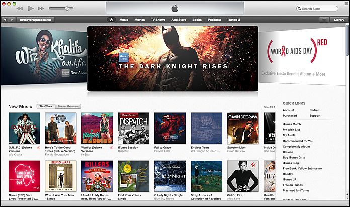 The iTunes storefront is visually different, but functionally similar.